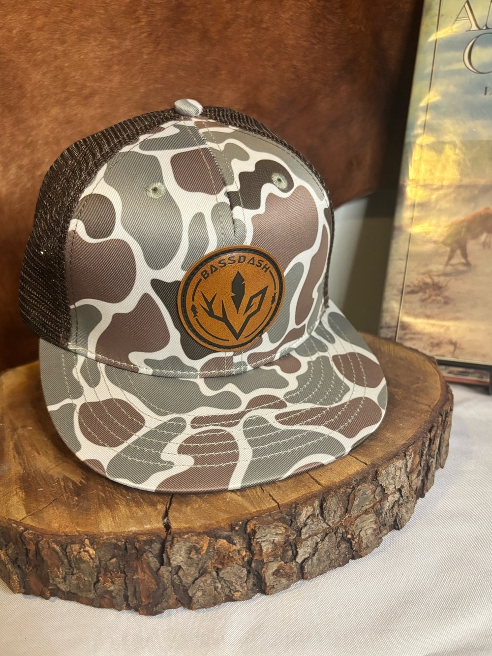 Bassdash Camo Trucker Hat | Duck Camo Mesh Snapback Fishing Hunting Outdoor Cap